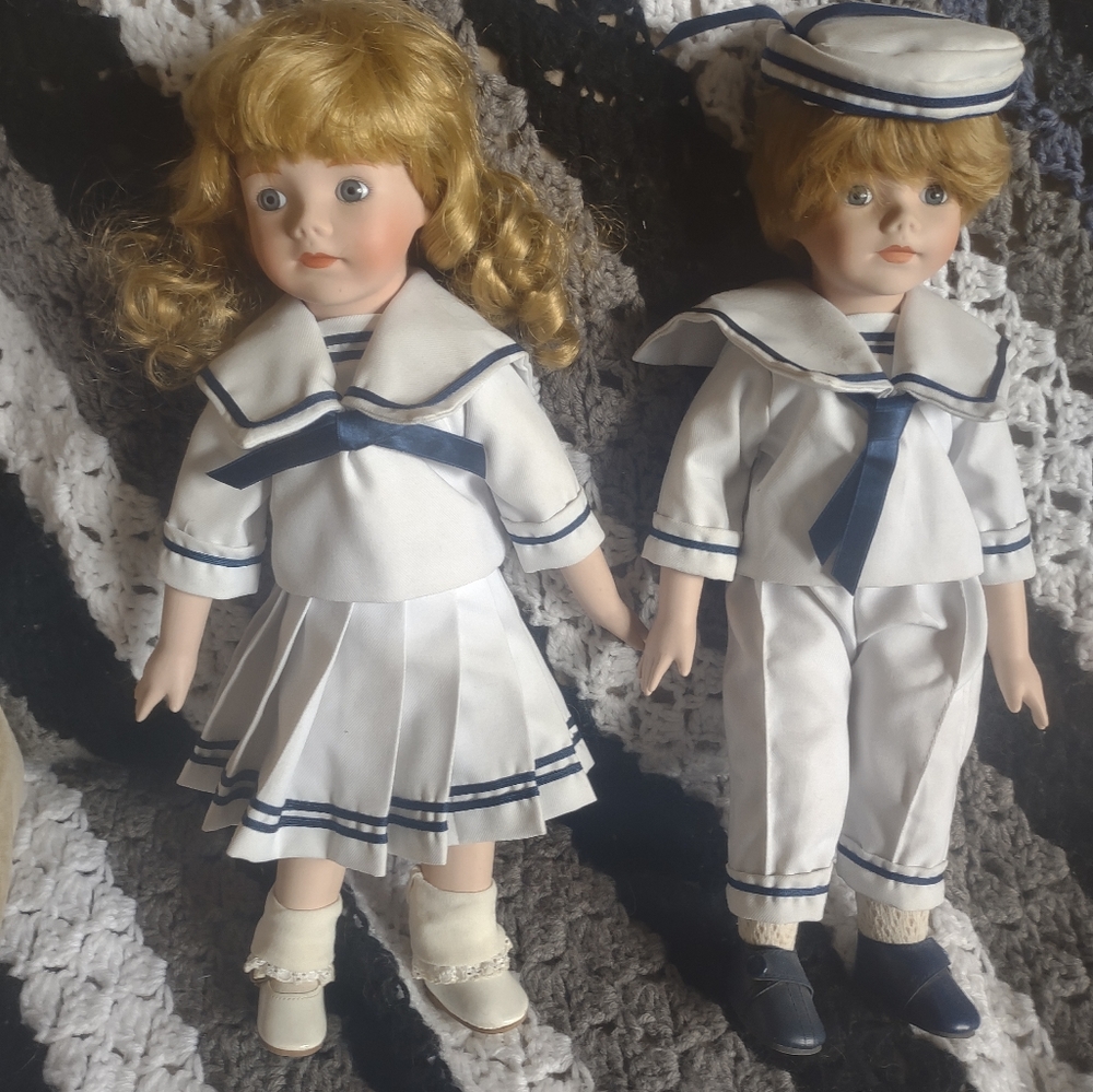 Vintage Boy and Girl Sailor Dolls